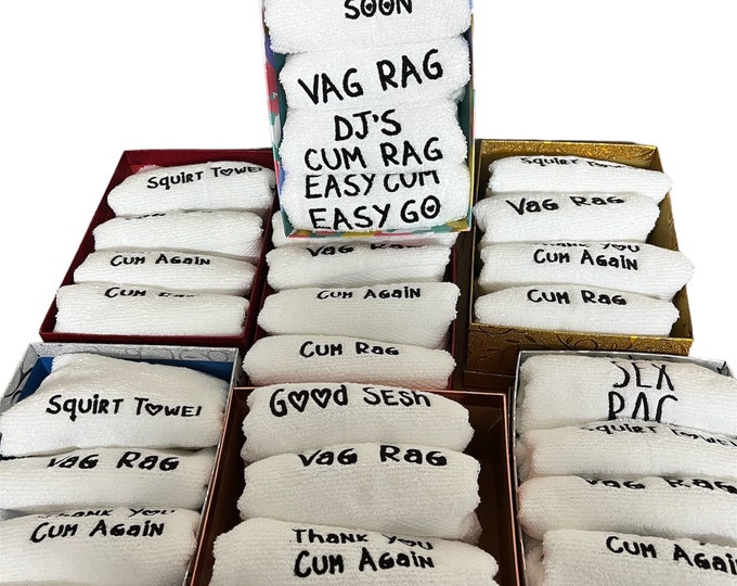Custom Sex Rag Set of 4. Your Choice of Designs - Valentines Gift- Gift Box Included