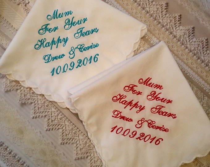 Mum Wedding Handkerchief For your happy tears Sale