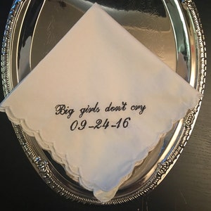 Big Girls Dont Cry Wedding Handkerpour by Wedding Tokens