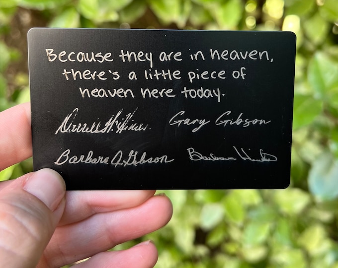 Handwriting - Engraved Wallet Cards - Custom Wallet Card