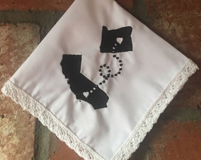 Best friends, Maid of Honor, Bridesmaid State Handkerchief Personalized by Wedding Tokens