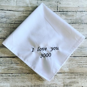 Pañuelo de boda I Love You 3000 por Wedding Tokens- Regalo de novio, regalo de novia