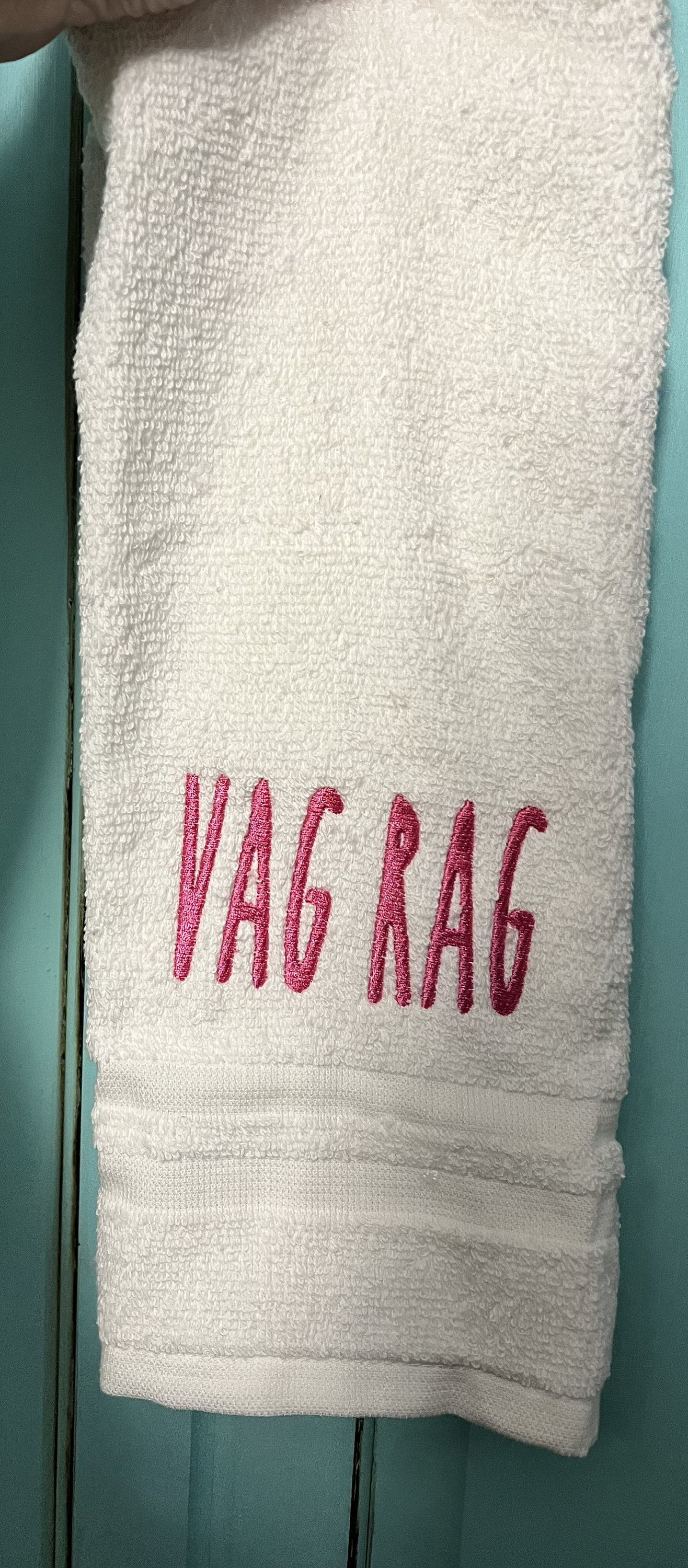 Personalized vag rag- Custom Embroidered Hand Towel in your choice