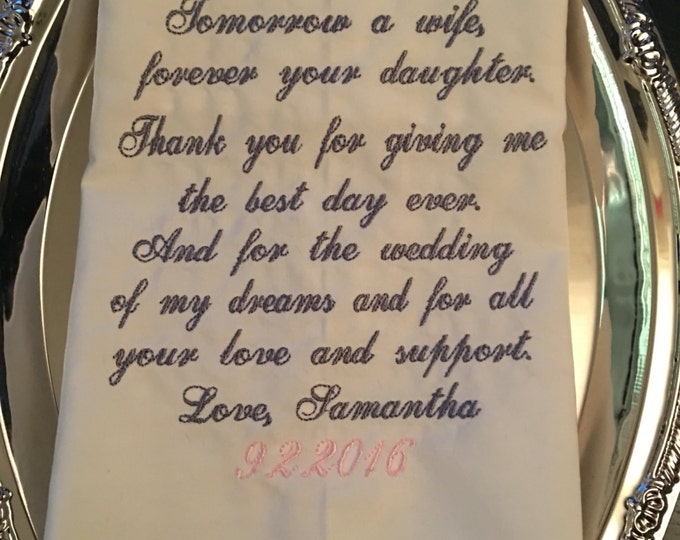Mother of the bride wedding handkerchief
