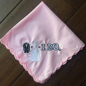 Hago pañuelo de boda por fichas de boda- Pañuelo de novia- Para lágrimas felices- Pañuelo rosa
