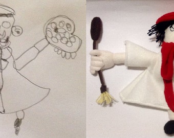 Personalized custom made plush toy, Plush doll, Best gift for kids, Plushie for girl, Plush toy from drawing, Stuffed animal toy, Geek toy