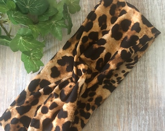 Leopard Print Twisted Headband, Women's Turban, Yoga Boho Style