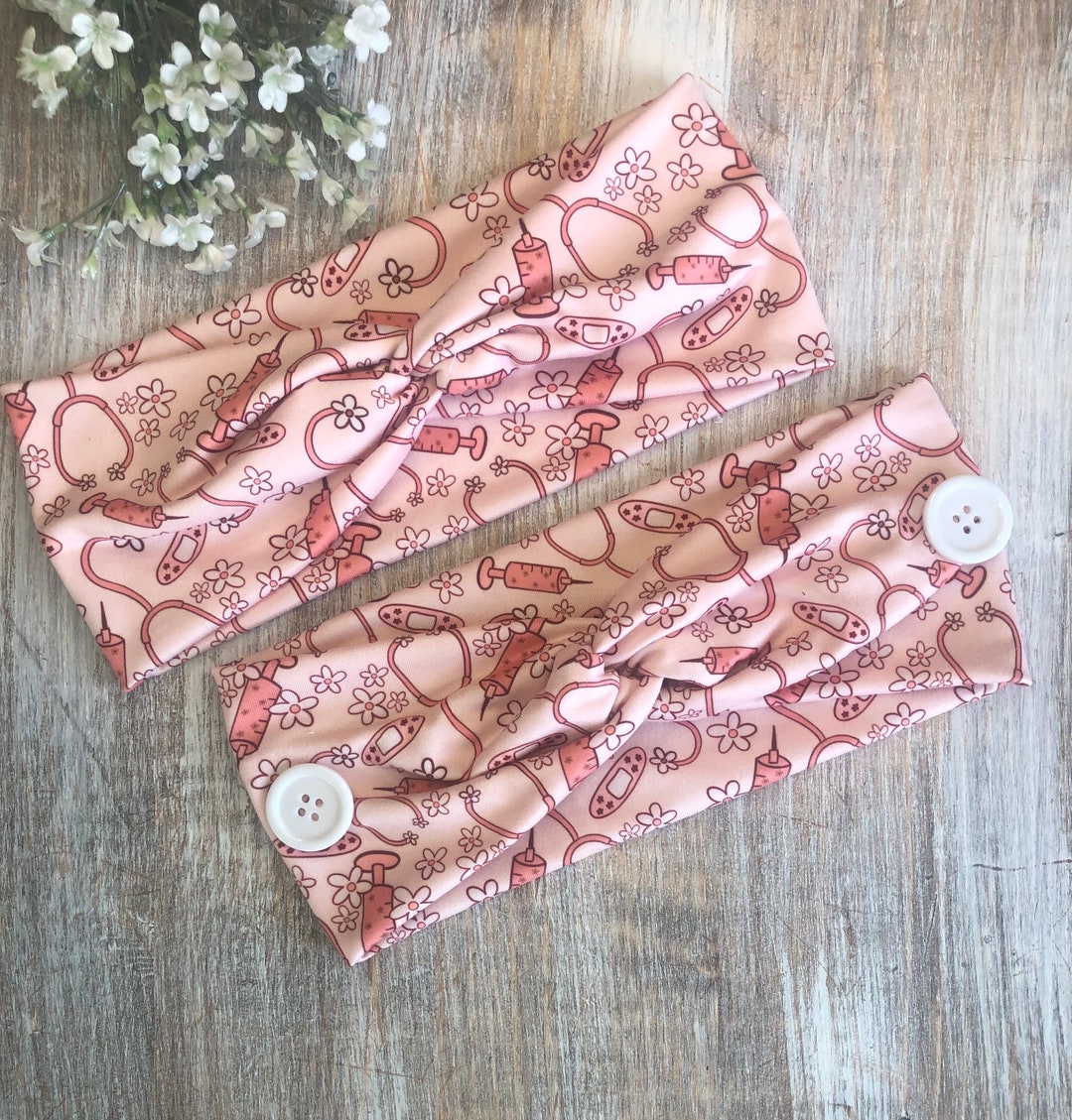 Medical Floral Nurse Headband, Pediatric Stethoscope Twist Headband