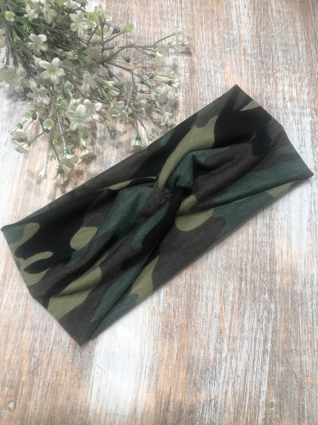 Camo Twist Headband, Turban Headband, Yoga Headband, Boho Headband, Biker Headbands for Women
