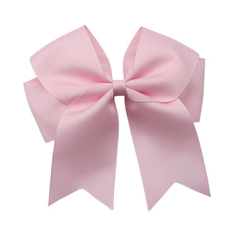 7 inch light pink Hair Bow ,cheer bow,spirit bow,school bow,custom bow image 1