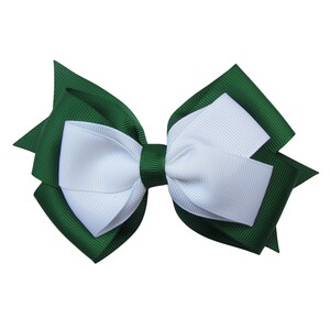 3.5 inch green white Hair Bow,two color bow,kids gift H