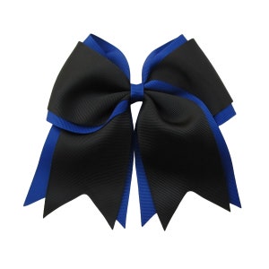 6 inch pink wine Hair Bow,cheer bows,cheerlead bow,school bow Black-Cobalt