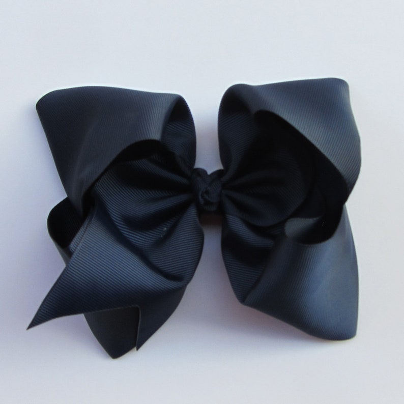 Navy color hair bow, christmas gift, girls hair bows, large hair bows,birthday gift, boutique bows image 1