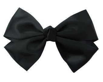 6 inch satin black Hair Bow,stack bow,kids gift,birthday bow