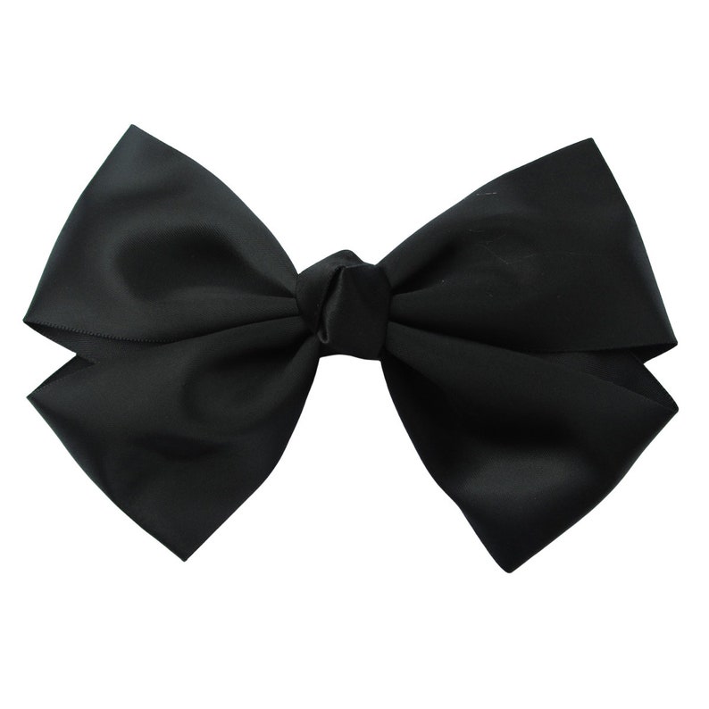 6 inch satin black Hair Bow,stack bow,kids gift,birthday bow A