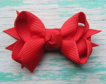 Very Cute 2 inch red Hair Bow,tiny bow,hair bow,custom bow