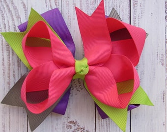 5 inch pink assorted color Hair Bow,boutique bow,custom bow,kids gift