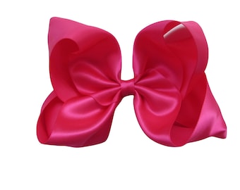 5 inch pink satin Hair Bow,birthday gift,kids gift