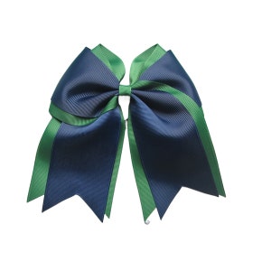 6 inch two color double layer Hair Bows,school bow,spirit bow,kids gift,birthday gift,christmas gift image 2