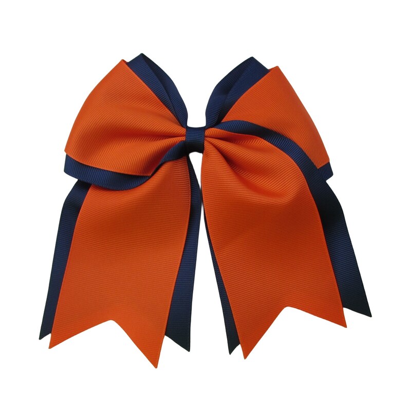 6 inch pink wine Hair Bow,cheer bows,cheerlead bow,school bow Orange-Navy
