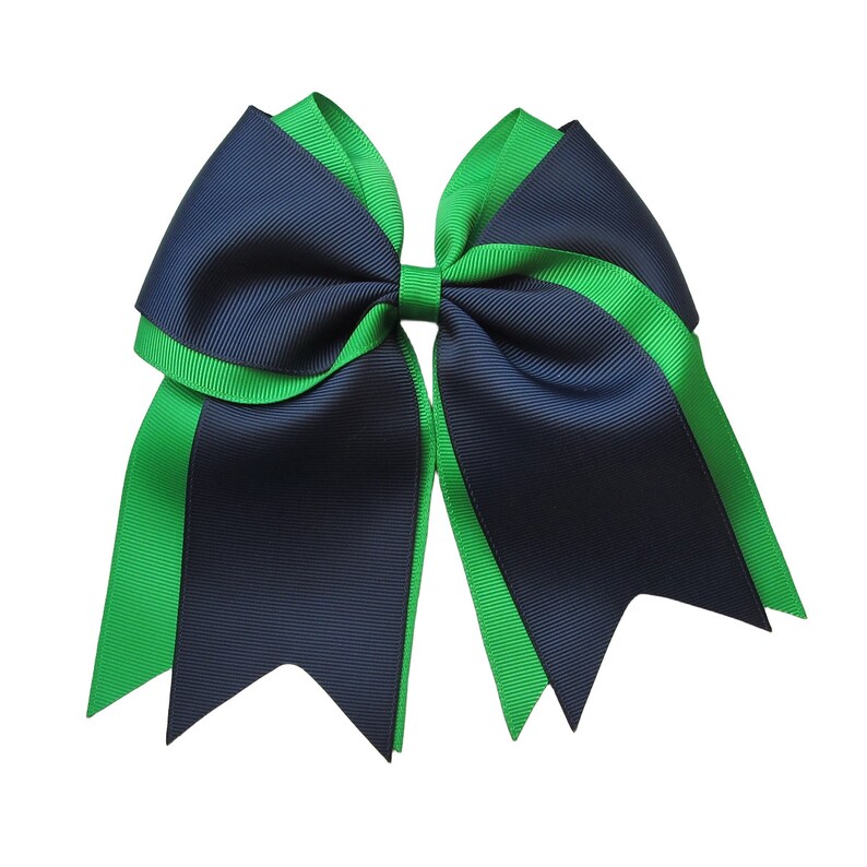 6 inch pink wine Hair Bow,cheer bows,cheerlead bow,school bow Navy-Green