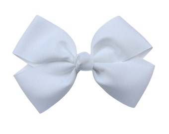 6 inch white Hair Bow,stack bow,kids gift