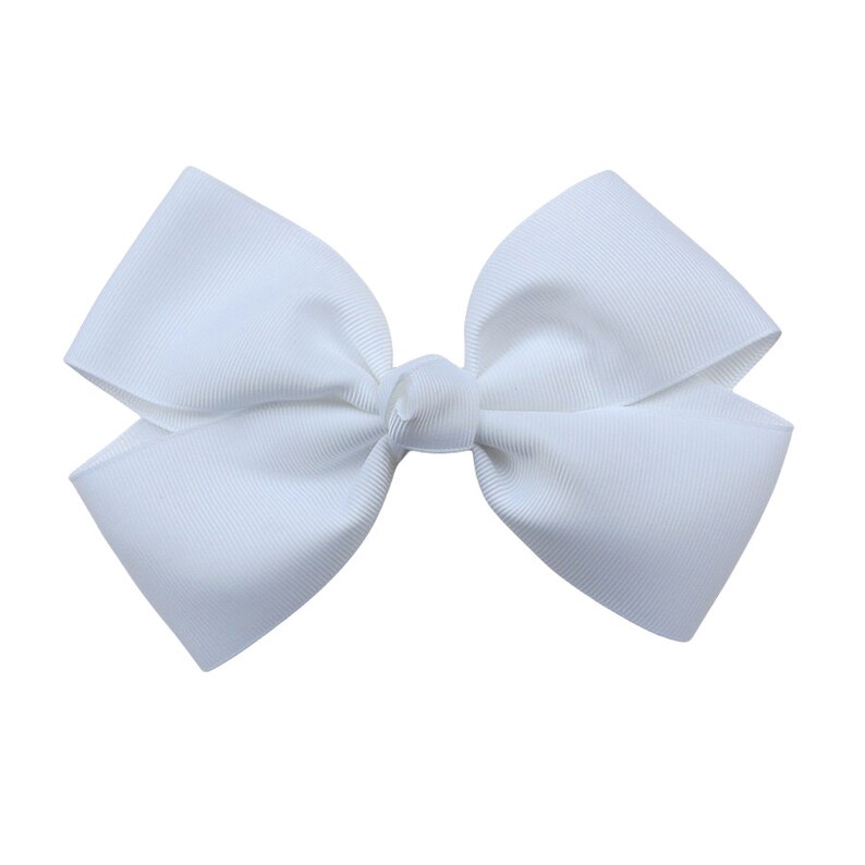 6 inch white Hair Bow,stack bow,kids gift image 1