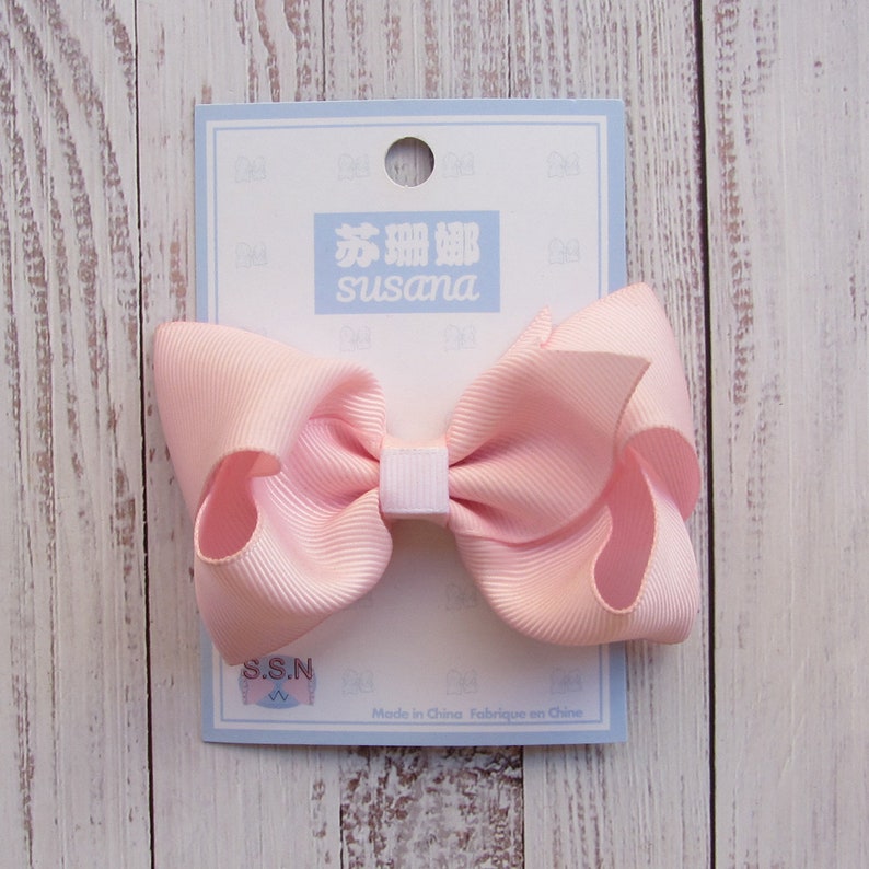 3.5 inch white pink two color hair bows, birthday gift bow,christmas bow B