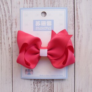 3.5 inch white pink two color hair bows, birthday gift bow,christmas bow F