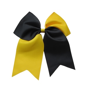 7 inch twist two color cheer Hair Bow ,school bow,cheerleading bow,kids gift,christmas gift,birthday gift Maize-Black