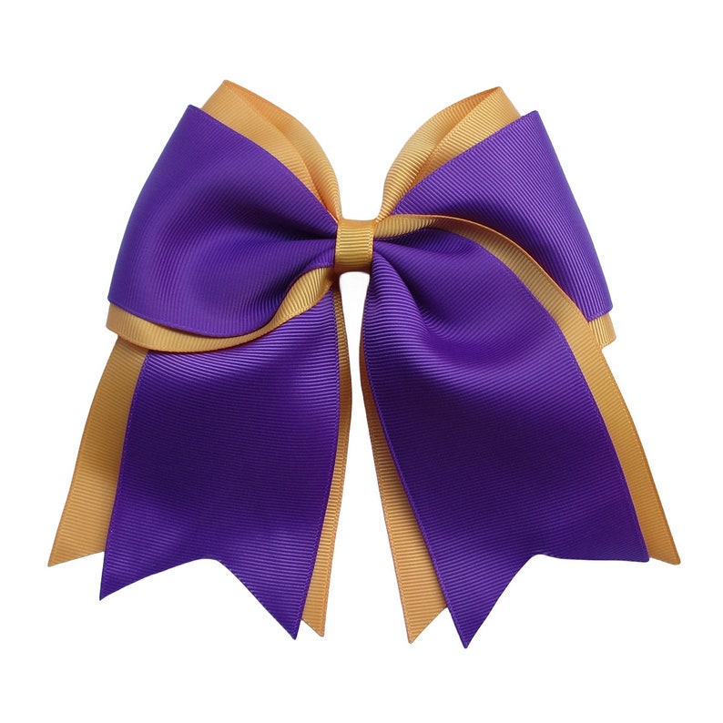 6 inch two color double layer Hair Bows,school bow,spirit bow,kids gift,birthday gift,christmas gift image 5
