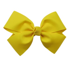 6 inch white Hair Bow,stack bow,kids gift Daffodil