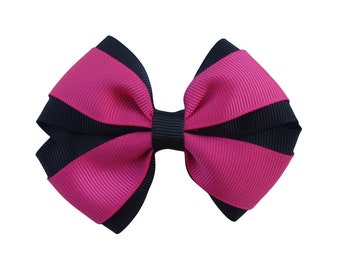 3.5 inch pink black Hair Bow,kids gift