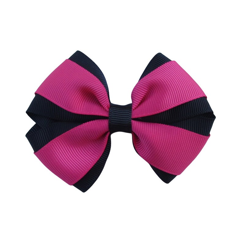 3.5 inch pink black Hair Bow,kids gift pink-black