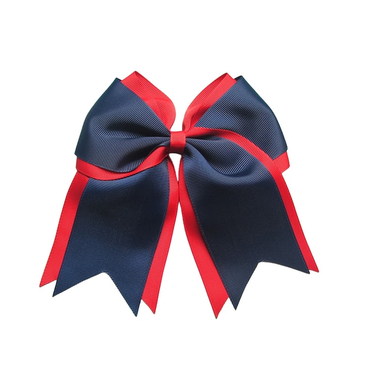 6 inch two color double layer Hair Bows,school bow,spirit bow,kids gift,birthday gift,christmas gift image 1