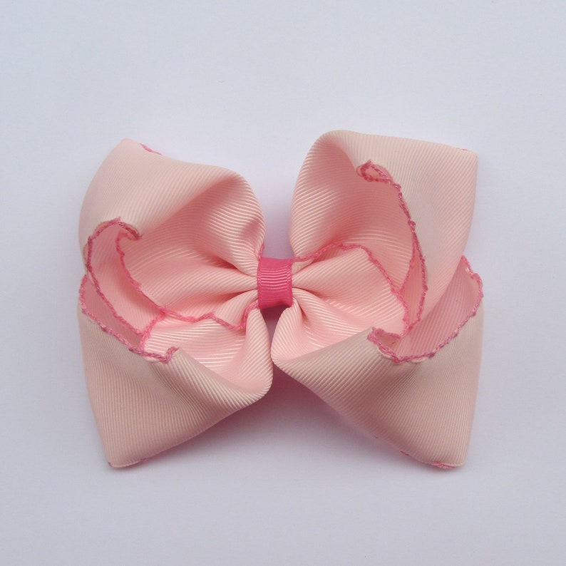 5 inch White hair bows, custom hair bows, girls bows, christmas gift, girls hair bows, large hair bows,birthday gift, boutique bows Pink-Hot pink