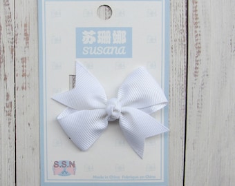 2.5 inch white plain hair bows, birthday gift bow,christmas bow