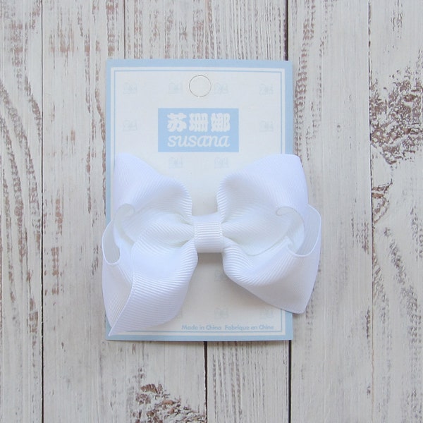 3 inch White boutique Hair Bow ,hair bow,kids gift,birthday gift,christmas gift