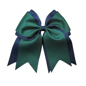 6 inch pink wine Hair Bow,cheer bows,cheerlead bow,school bow Dark Green-Navy