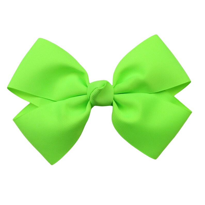 6 inch white Hair Bow,stack bow,kids gift Key lime