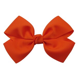 6 inch white Hair Bow,stack bow,kids gift Autumn Orange