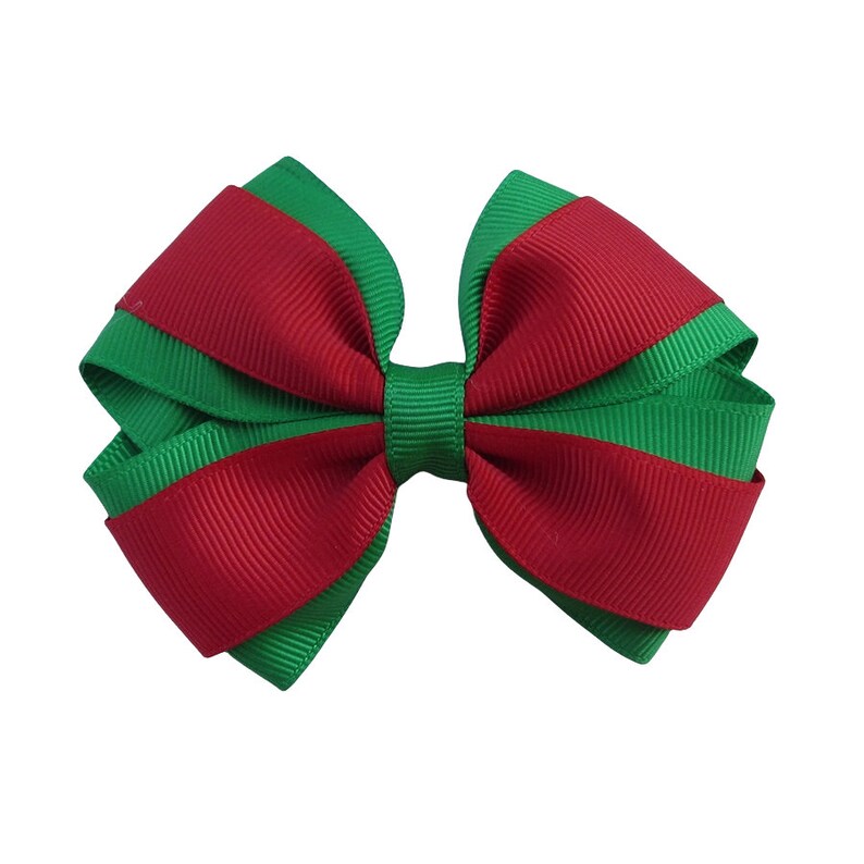 3.5 inch pink black Hair Bow,kids gift Red-Green