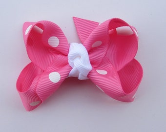 3 inch pink polka dot Hair Bow,custom hair bow,kids gift
