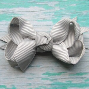 2 inch shell grey Hair Bow,boutique bow,kids gift,birthday gift image 1