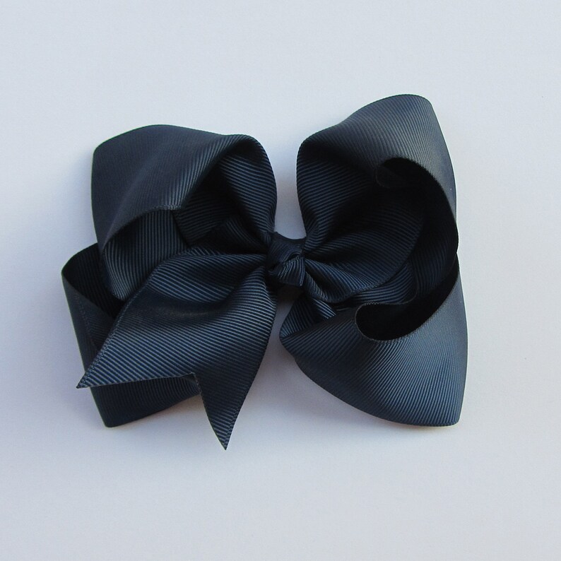 Navy color hair bow, christmas gift, girls hair bows, large hair bows,birthday gift, boutique bows image 4