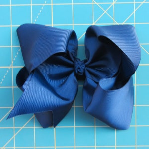 Navy color hair bow, christmas gift, girls hair bows, large hair bows,birthday gift, boutique bows 6 inch