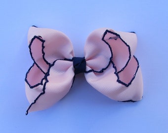 Fiocco per capelli rosa con nastro Moonstitch, regalo per bambini