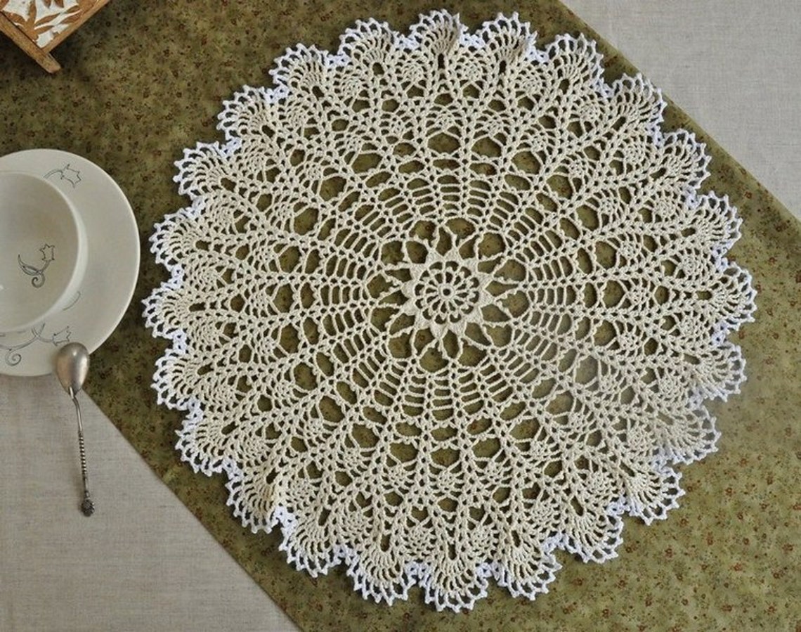 Crocheted Cotton Doilies High Tea Party Decor White Elegant Etsy