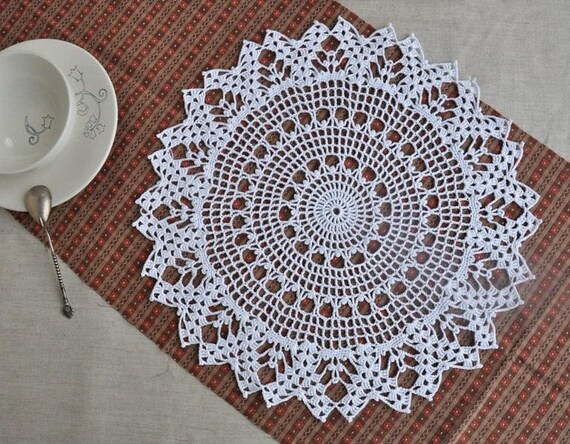 Lace Table Decor Crocheted Doily Cotton Round Topper Image 0