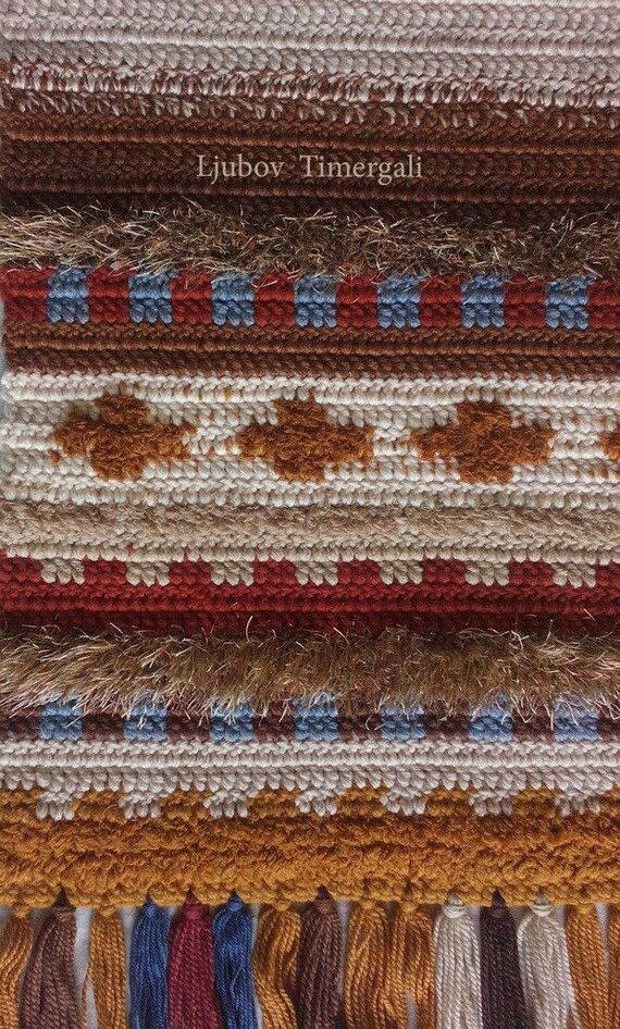 Akzent Teppich Gehakelt Wolle Wand Behangen Bodenflache Etsy